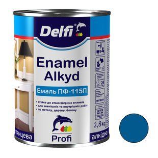 Эмаль ПФ 115 ярко-голубая Delfi 2,8 кг 00000001108 фото